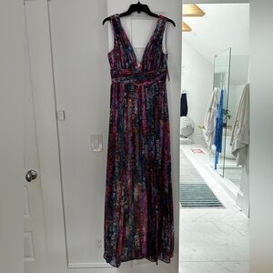 NWT Aidan Size 4 Formal Floor Watercolor Dress